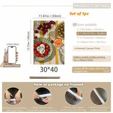 1 Peça Impressão em Tela Arte de Parede, Arte de Parede de Cozinha Mediterrânea, Pôster de Natureza-Morta de Alimentos, Arte de Restaurante Colorida, Ilustração de Salada de Frutas, Decoração de Parede Estilo Fazenda, Decoração de Parede Estética, Decoração Doméstica, Pôster de Apartamento, Decoração de Arte, Decoração de Quarto, Decoração de Sala, Decoração de Banheiro, Decoração de Feriados, À Prova d'Água, Pôster de Escritório - Arte de cozinha - Visão 12