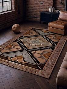 1pc Luxury Style Indoor Decorative Large Rug, New Faux Wool Washable Bottom Indoor Carpet, Living Room Rug, Sofa Rug, Bedroom Rug, Bedside Anti-Slip Mat, Room Floor Mat, Dining Kitchen Rug, Office Chair Pad, Entryway Doormat, Outdoor Picnic Blanket, Outdoor Camping Mat - Multicolor-1 - View 14