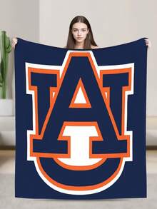 Auburn Merch University Tigers Throw Blanket Warm Blankets Breathable Air Conditioner Blanket For Car Classic Outdoor Blankets For Picnic For All Season - 黑色 - 查看 1