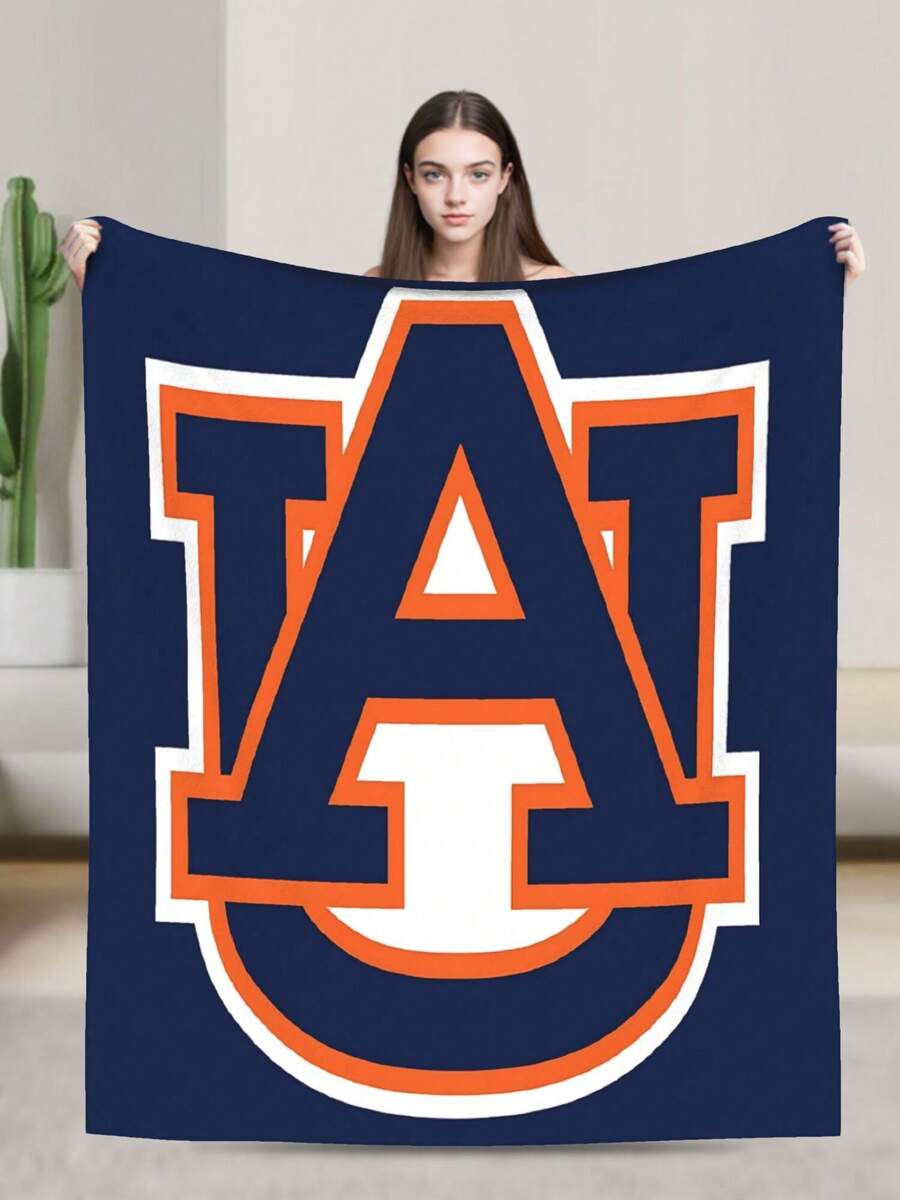 Auburn Merch University Tigers Throw Blanket Warm Blankets Breathable Air Conditioner Blanket For Car Classic Outdoor Blankets For Picnic For All Season - 黑色 - 查看 1