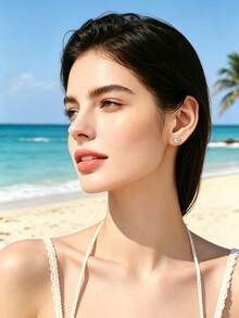 Bông tai đính đá Zirconia mạ vàng 14K, kiểu dáng unisex, chất liệu thép không gỉ mạ bạc/vàng, kích thước 3-4-5-6mm, phù hợp đeo hàng ngày. - Như thể hiện trong hình ảnh - Xem 14