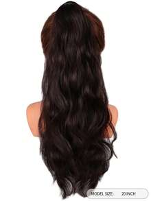 WIGGAGA SS-Inspired Women's Vacation Outfit, Valentine's Day Summer Apparel, Summer Ponytail Accessories 4-Tooth Claw Ponytail Clip, 20-Inch Long Brown Wavy Heat-Resistant Synthetic Fiber Ponytail Extension For Daily Use - Coffee Brown - View 2