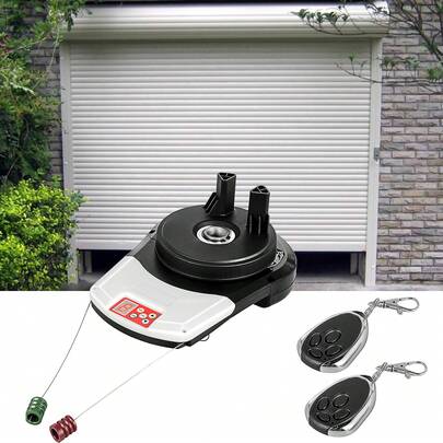 Garage Roller Door Opener, 800 N Lift Force 164 Ft Remote Control, 110V Electric Roller Gate Opener, Auto Garage Roller Gate Opener Kit With 2 Remote, Apply For Garage Store