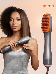 JMMO HAIR | Straightener Brush, Hot Comb, Heated Hair Tool For Smoother, Negative Ions Hair Straightening Brush With Less Frizz, Hot Brush Straightener For Effortless Styling & Shine, No Tugs, NoTangles & No Snags Curling Brush,Thermal Straightening Brush, Graduation Birthday Holiday Summer Fall Autumn Y2K Fancy Fashion Women Makeup Cosmetic Party Beach Travel Camping Outdoors - Grey - View 2