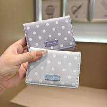 2026 New Polka Dot Women's Wallets, PU Bags,Women's Short Zipper Wallets, Coin And Cardholders, Portable Cash Bags,Women's Styles,Suitable For White-Collar Workers,Collegestudents,Business Commuting, Office Use,Women's Wallets, Teacher Gifts, Ideal Gift - 米白 - 查看 2