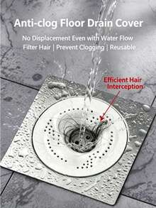 1pc Reusable Anti-Clogging Drain Cover, Shower Drain Collector, Non-Slip Bathroom Sink Strainer, Anti-Clogging & Anti-Insect, Easy To Install Drain Protector - Multicolor - View 1