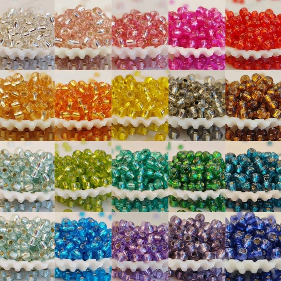 2500pcs Silver Filled Seed Beads Set, 20 Colors 100g Mini Beads Set, Suitable For DIY Bracelet Earrings Jewelry Making, Handmade Jewelry Accessories, Gift For Friends