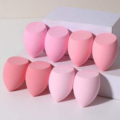 4个大号粉色化妆海绵，适用于膏状和粉状遮瑕膏、散粉等彩妆产品，干湿两用，可用于面部，是母亲节及其他节日的理想礼物。