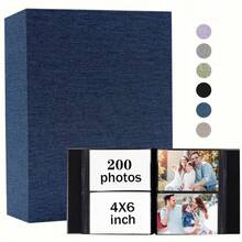 1 cuốn album ảnh 4x6 inch với 200/300/600 ngăn đựng ảnh, trang bên trong màu đen, bìa cứng bằng vải lanh, album ảnh dung lượng lớn, quà tặng sinh nhật, Giáng sinh, đám cưới, kỷ niệm, quà tặng học sinh. - Thường xuyên - Xem 18