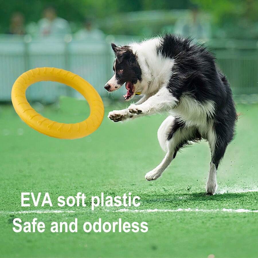 Dog Toys Dog Flying Disc Training Ring Puller Anti-Bite Aggressive Chewing Toy For Medium And Large Dog Floating Interactive Toy - Yellow - View 1