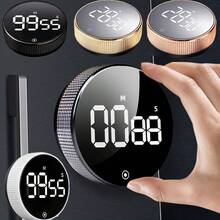 Magnetic Digital Kitchen Timer, 3 AAA Batteries Required (Not Included), Rotary Time Organizer With LED Display And Alarm, Portable Design For Cooking, Study, Shower, Home And Office Use, Non-Slip Base - 5 Color Options - 1 Item - View 4