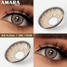 AMARA 1對棕藍色年度佩戴彩色隱形眼鏡 14.5mm 萬聖節裝扮用 - ALPS-BROWN - 查看 4
