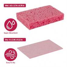 Multi-Use Cellulose Kitchen Sponges Compressed Cellulose Sponges Non-Scratch Dish Sponge For Kitchen Bathroom Cars With Funny Cut-Outs DIY Design 2-Pack Light Yellow Ideal For Daily Cleaning Tasks In Multiple Environments Including Kitchen Countertops Bathroom Surfaces And Car Interiors Soft Yet Durable Texture Ensures  Use On Sensitive Surfaces Without Scratching Compact Compression Saves Space Easy To Rehydrate And Use Perfect For -Friendly Cleaning Solutions - Light Yellow - View 2