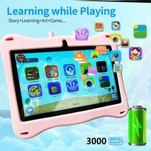 Qetupa Tableta para niños de 7 pulgadas, Android 13, 2GB RAM+32GB ROM, pantalla táctil IPS de 1024*600, batería de 3000mAh, cámaras duales de 0.3MP+2.0MP, WiFi 802.11b 2.4G, tableta con control parental, funda protectora portátil - Azul - Ver 4