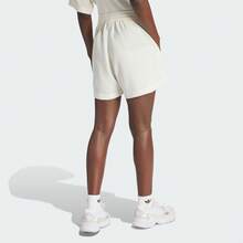 Pantalones cortos de punto acanalado con cordón ajustable | Pantalones cortos deportivos informales y transpirables para mujer de Adidas - Blanco - Ver 3