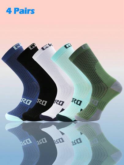 FLSHMCEN 4 đôi tất thể thao đạp xe, nhiều màu sắc, chống mùi hôi, tất cổ ngắn chạy bộ, thích hợp cho đạp xe, chạy bộ, leo núi, tập gym, tennis, golf, đi làm.