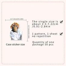 50pcs Funny Monkey Expression Stickers, Monkey Toy Stickers, Graffiti Stickers, Decorative Stickers Suitable For Water Bottles, Guitars, Luggage, Phone Cases, Laptops, Skateboards, Gifts - D - View 6