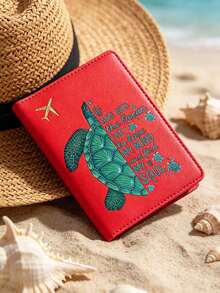 1pc Unisex Cartoon Sea Turtle Pattern Passport Cover, Multifunctional Portable PU Leather Wallet For ID/Bank Card/Cash, Suitable For Travel, Business, Back To School, Minimalist & Fashionable Passport Holder, Travel/Back To School Essential - Multicolor - View 14