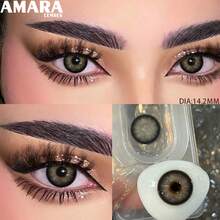 AMARA 1副黑色蓝色美瞳，年抛型，黑色染色镜片，14.5mm，万圣节装扮 - WUSU-BLACK - 查看 7