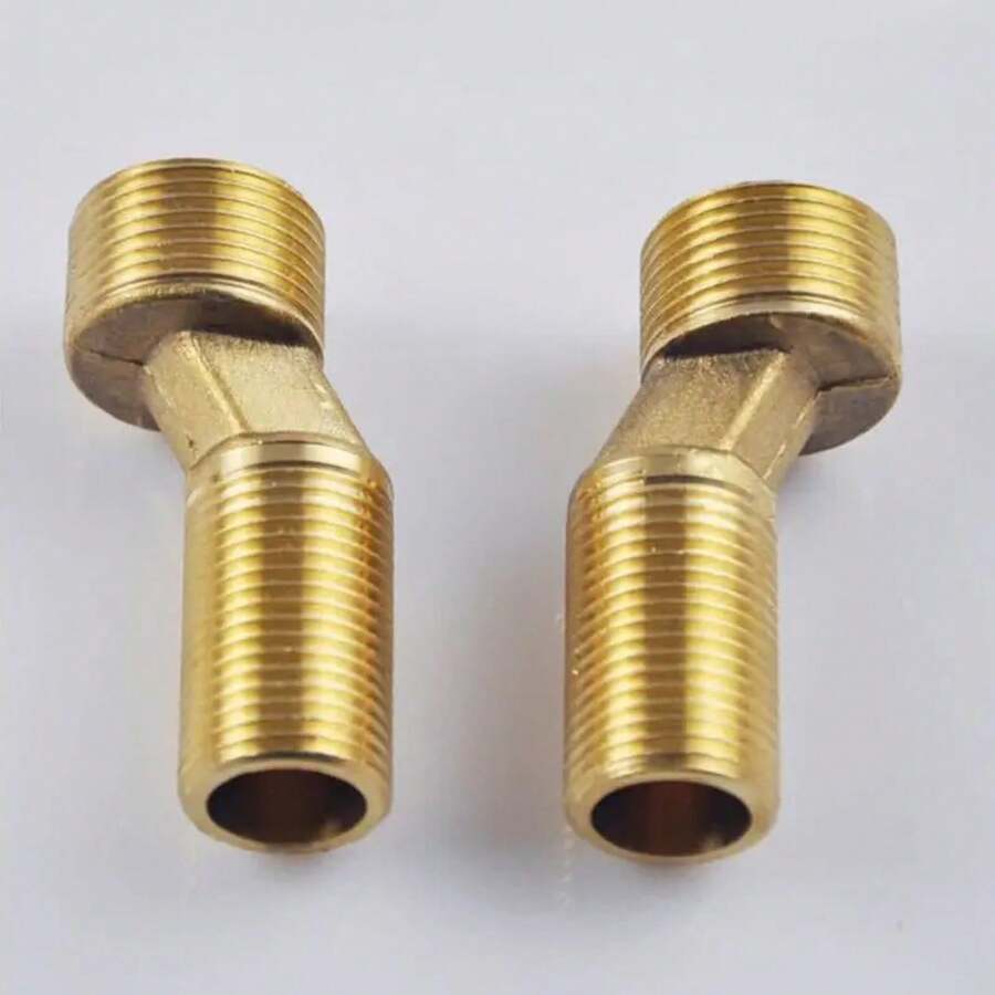 Adaptador de grifo de ducha grueso y alargado, pie curvo en ángulo de cobre, ajuste de ángulo, tornillo excéntrico montado en la pared, 1 Uds. H4KK - B1-65mm 1 Pieza - Ver 1