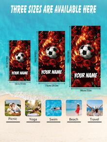 Personalized Children's Beach Towel, Perfect Summer Birthday Gift, Suitable For Various Summer Occasions. Customizable Beach Towel And Accessories, Applicable For Beach, Swimming Pool, Travel, Camping, Yoga And Other Scenarios. - Multicolor - View 3
