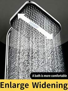12-Inch High Pressure Square Fixed Shower Head, Wall-Mounted High Flow Rainfall Shower Head With Waterfall Effect, Durable Plastic Square Design, Strong Water Flow, Multi-Function Shower, G1/2 Universal Interface, Suitable For Ceiling Or Wall Installation, Ideal For Home And Hotel Bathrooms, Modern Bathrooms And RV Showers, Upgrade Your Bathroom For A Luxurious Bathing Experience - Multicolor - View 2