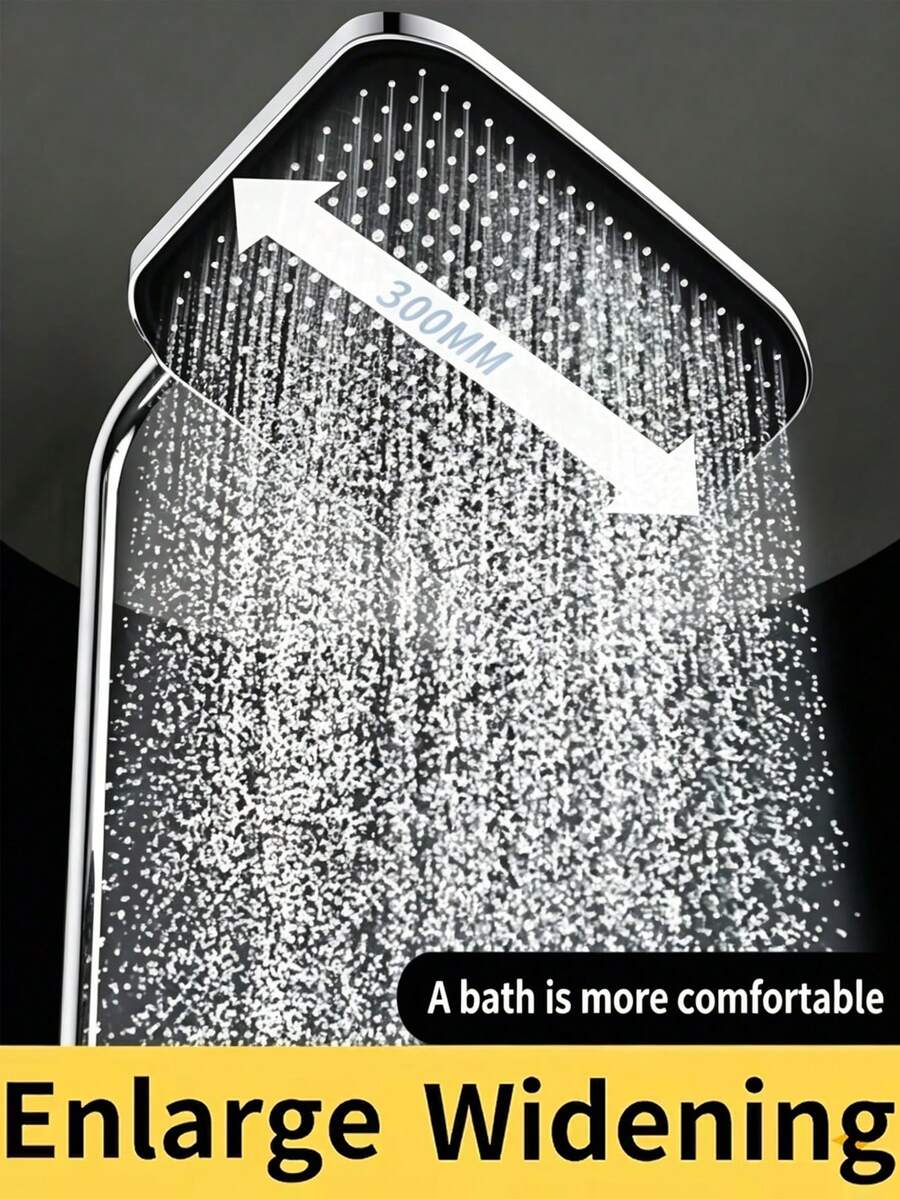12-Inch High Pressure Square Fixed Shower Head, Wall-Mounted High Flow Rainfall Shower Head With Waterfall Effect, Durable Plastic Square Design, Strong Water Flow, Multi-Function Shower, G1/2 Universal Interface, Suitable For Ceiling Or Wall Installation, Ideal For Home And Hotel Bathrooms, Modern Bathrooms And RV Showers, Upgrade Your Bathroom For A Luxurious Bathing Experience