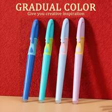 1 Set Creative Erasable Gradient Ballpoint Pens, 2pcs With Refill, 2 Styles, 0.38mm Tip, Smooth Writing, Suitable For Journaling, Drawing, Office, School, Student, Gift, Stationery - Multicolor - View 10
