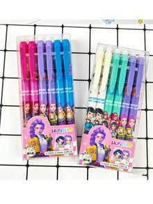 Bộ 12/24 bút bi gel có thể xóa được hình nhóm săn phù thủy K-POP, ngòi 0.5mm viết trơn tru, văn phòng phẩm dành cho người hâm mộ, thích hợp cho năm học mới và làm quà tặng. - Nhiều màu - Xem 3