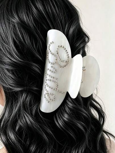 1 chiếc kẹp tóc hình biểu tượng cô dâu bằng acrylic trắng đính đá, thích hợp cho tiệc cô dâu, trang trí tiệc cưới, quà tặng cho phù dâu, tiệc độc thân, đám cưới, quà tặng Ngày của Mẹ, quà tặng bạn gái.