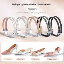 Este es un conjunto de accesorios y correas antideslizantes diseñados específicamente para tacones altos. Sujetadores convenientes que eliminan eficazmente el problema de que los zapatos se deslicen. Gracias a su diseño discreto y antideslizante, estas correas de sujeción son adecuadas para una amplia variedad de estilos de calzado, incluyendo zapatos de punta abierta, sandalias, mocasines y talla grande. - Multicolor - Ver 6
