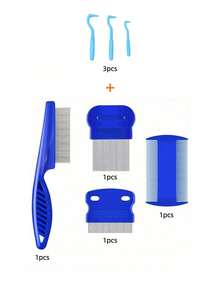 3pcs Pet Tick Removal Tool Set, Flea Remover Hook, Dog & Cat Grooming Tools - Green - View 16