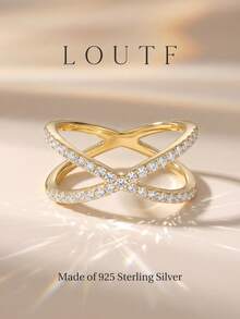 1 chiếc nhẫn Zirconia hình chữ X tinh tế, trang sức bạc 925, kiểu dáng sang trọng nhẹ nhàng, cao cấp, trang sức thanh lịch, thích hợp làm quà tặng sinh nhật, dạ hội, tiệc tùng cho phái nữ. - Nhẫn Zirconia hình chữ X - Xem 1