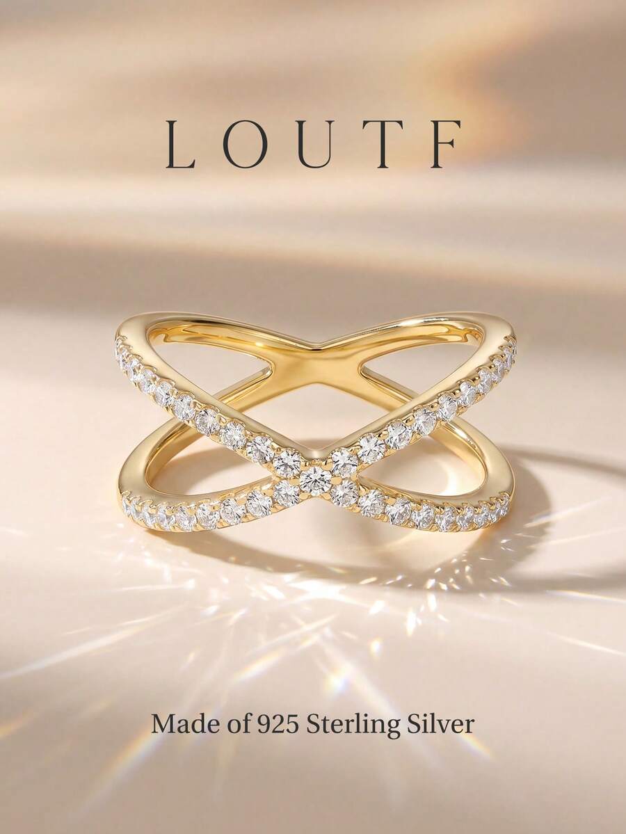 1 chiếc nhẫn Zirconia hình chữ X tinh tế, trang sức bạc 925, kiểu dáng sang trọng nhẹ nhàng, cao cấp, trang sức thanh lịch, thích hợp làm quà tặng sinh nhật, dạ hội, tiệc tùng cho phái nữ. - Nhẫn Zirconia hình chữ X - Xem 1