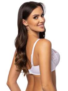 PariPari Laila Elegant Sexy Floral Lace Soft Bra, Supportive Transparent Mesh Lingerie for Large Busts, Comfortable Microfiber Underwear - 白色 - 查看 3