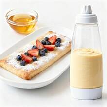 1pc Pancake Batter Dispenser Bottle With Whisk, Batter Mixer Bottle For Baking Pancakes, Cupcakes, Muffins, Crepes, White - Multicolor - View 11
