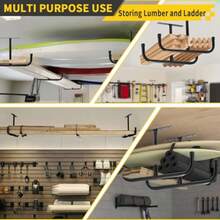 Overhead Garage Storage Rack 4 Pack With 4 Hooks 66Lbs And 45Lbs Capacity Heavy-Duty 444Lbs Total Garage Ceiling Storage Systemgift - Black - View 5