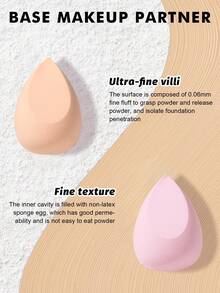 8Pcs Waterdrop Shape Makeup Sponges Makeup Sponge Soft Non Latex Skin Friendly Blending Foundation Powder Concealer Tools Cosmetics - Multicolor - View 4