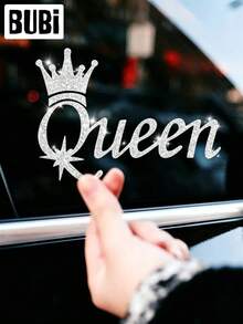 Women's Rhinestone Crown Car Sticker, Waterproof Cute Interesting Universal Rearview Mirror Full Body Car Decal Accessories - Queen - View 7