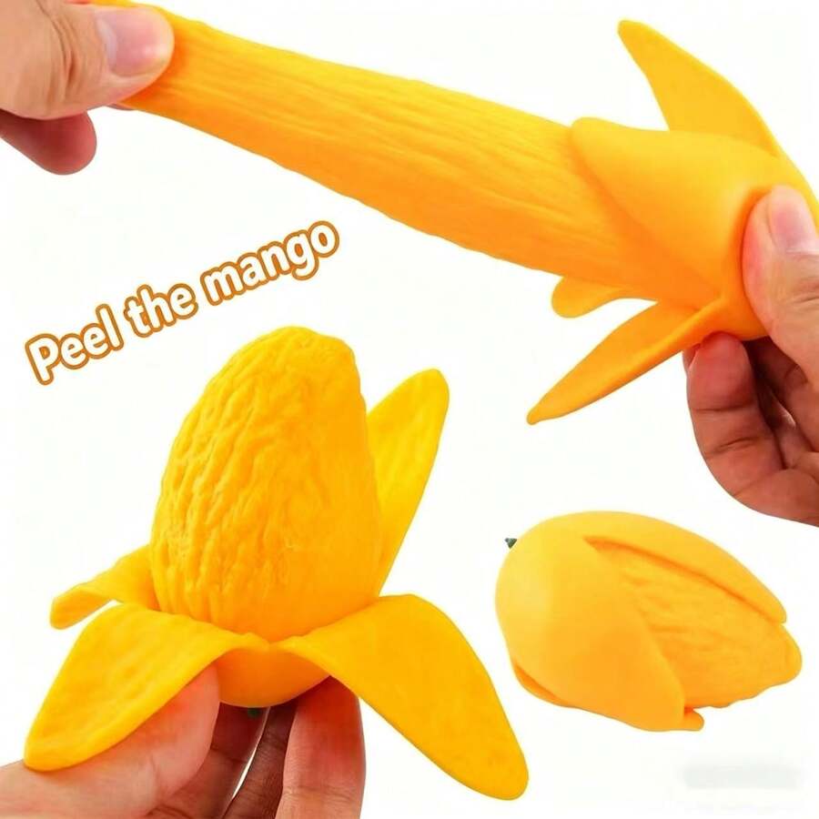 1 món đồ chơi bóp hình xoài mềm dẻo, đồ chơi giảm căng thẳng, đồ chơi bóp trái cây chân thực giúp giảm áp lực.
