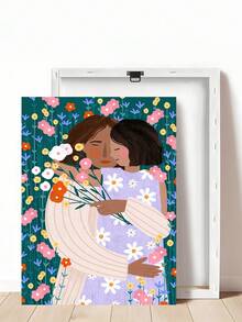 1件裝 Mum Love 母愛主題藝術版畫，母親與女兒在野花花園中，節日禮物，適合臥室、客廳、宿舍，牆面藝術、牆飾、家居裝飾、房間裝飾，帆布牆面藝術海報，附框版畫，可選相框 - 1PCS - 查看 23