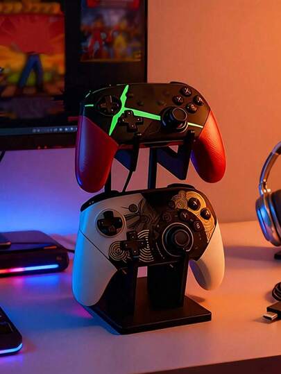 1 Giá đỡ tay cầm chơi game không dây in 3D, Giá đỡ tay cầm chơi game hai lớp, Phù hợp với tay cầm chơi game, giá để bàn/TV, Giá đựng đa năng, Lý tưởng cho game thủ chuyên nghiệp và người dùng thông thường, Không gian làm việc giải trí tại nhà, Phụ kiện tay cầm chơi game, Trang trí phòng chơi game, Giá sắp xếp bàn làm việc, Món quà hoàn hảo