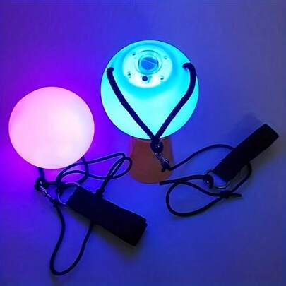 Soft Glow Rotating POI Ball, LED Illuminated Ball, Rainbow Gradient, High-Speed Flashing, Battery-Powered, Suitable For Beginners And Professionals, Great For Christmas, Parties And Festivals