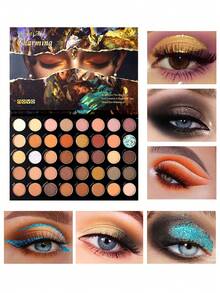NOVO 40-Color Eyeshadow Palette – Matte & Shimmer, Highly Pigmented, Long-Lasting - 01# GOLDEN FANS - View 1