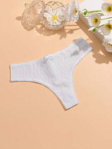 4 chiếc quần lót nữ tối giản, màu trơn, chất liệu jacquard, thoải mái, không đường may, cạp thấp, đa năng cho mặc hàng ngày và đi làm. - Nhiều màu - Xem 5