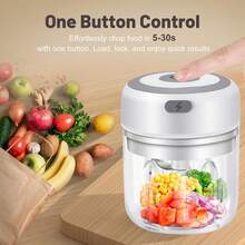 Electric Mini Garlic Chopper, 2 Cup Portable Cordless Food Processor, USB Rechargeable Vegetable Blender & Onion Mincer With Spoon & Brush For Baby Food Chili Herbs Spices - Pink - View 5