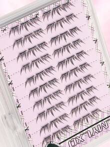 60 Clusters Black Cartoon Style False Eyelashes, Natural Soft And Comfortable, Not Easily Falling Off, DIY Cartoon Eyelashes, Naturally Enlarging Eyes, Cluster Segmented False Eyelashes - C - View 4