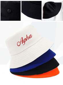 1 pieza Sombrero de cubo bordado personalizado, bordado de texto personalizable - Multicolor - Ver 2