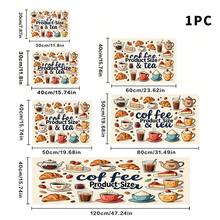 1pc Polyester Fiber Absorbent Drip Mat, Coffee & Tea Themed Pattern, Suitable For Dining Table, Cafe, Multi-Purpose Drainage Mat, Home Gift, Desktop Decor - XYLSD-190 - View 5