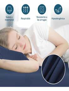 Queen Size Polyester Sheet Set, Ultra Soft Premium - Blue - View 5